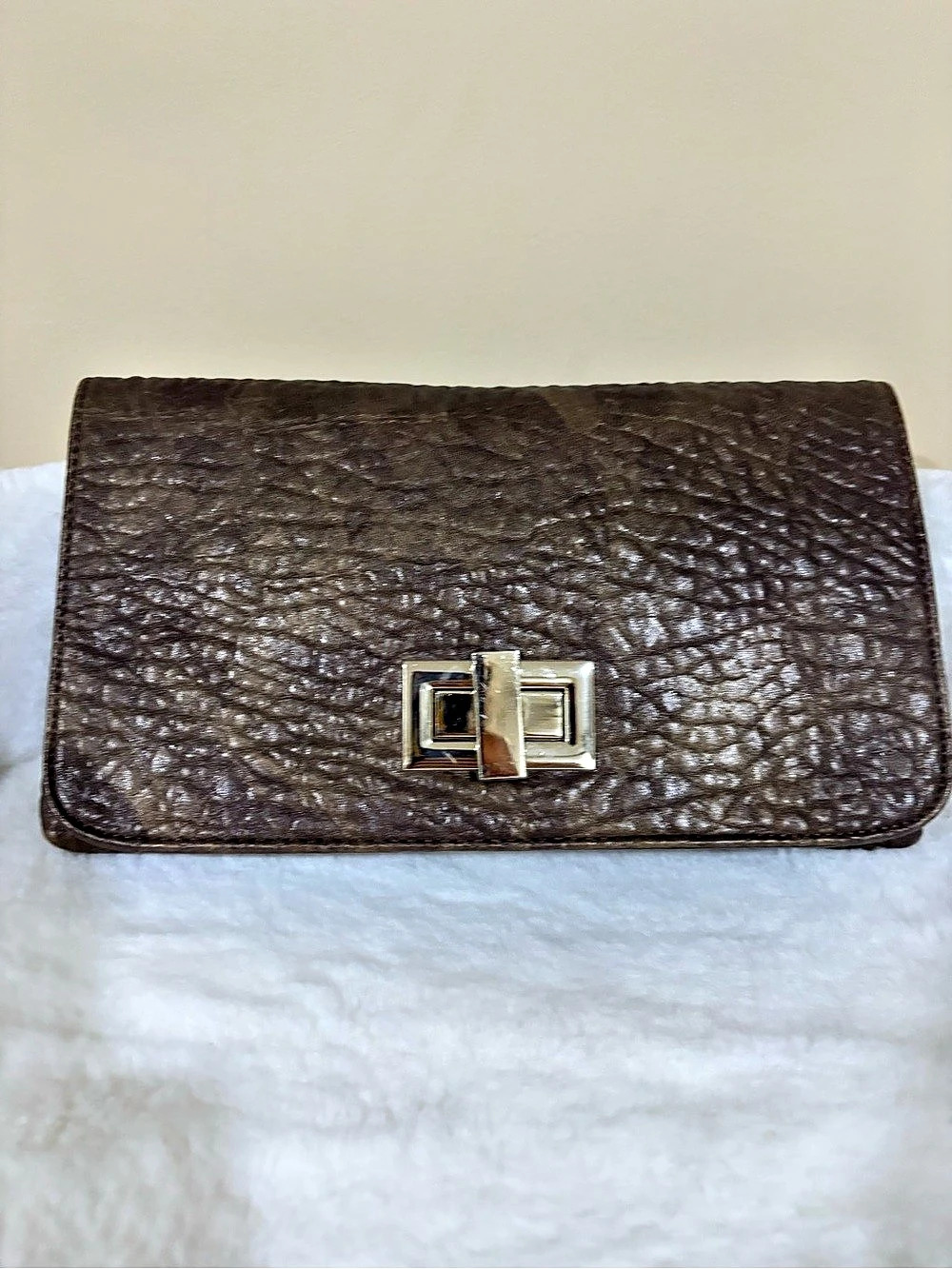 Shiraleah Chicago bronze clutch bag